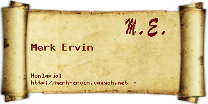 Merk Ervin névjegykártya